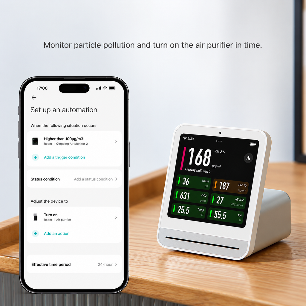 Qingping™ 7-in-1 Smart Indoor Air Quality Monitor