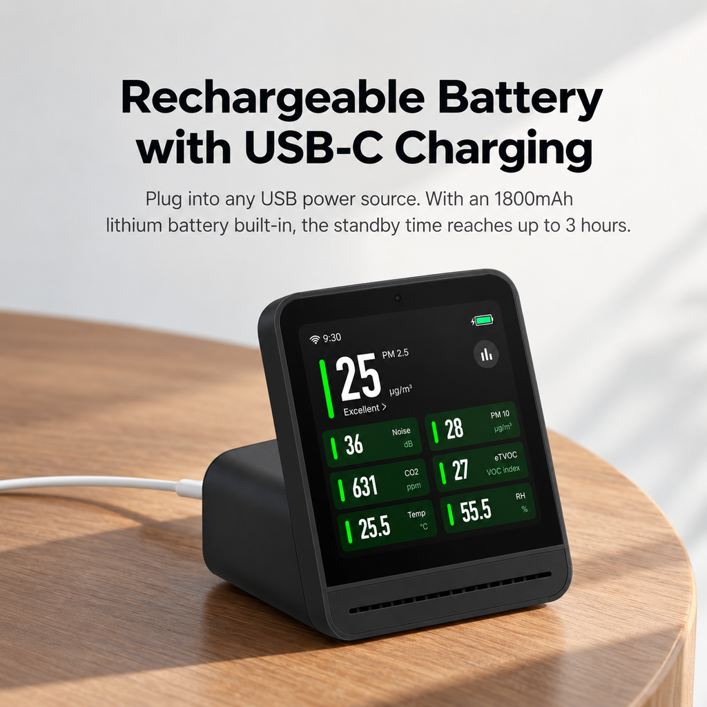 Qingping™ 7-in-1 Smart Indoor Air Quality Monitor