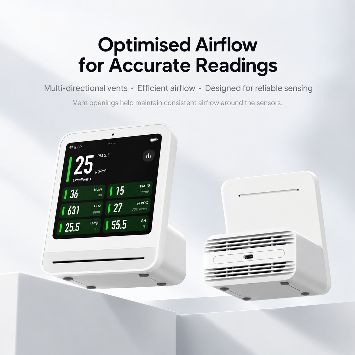 Qingping™ 7-in-1 Smart Indoor Air Quality Monitor