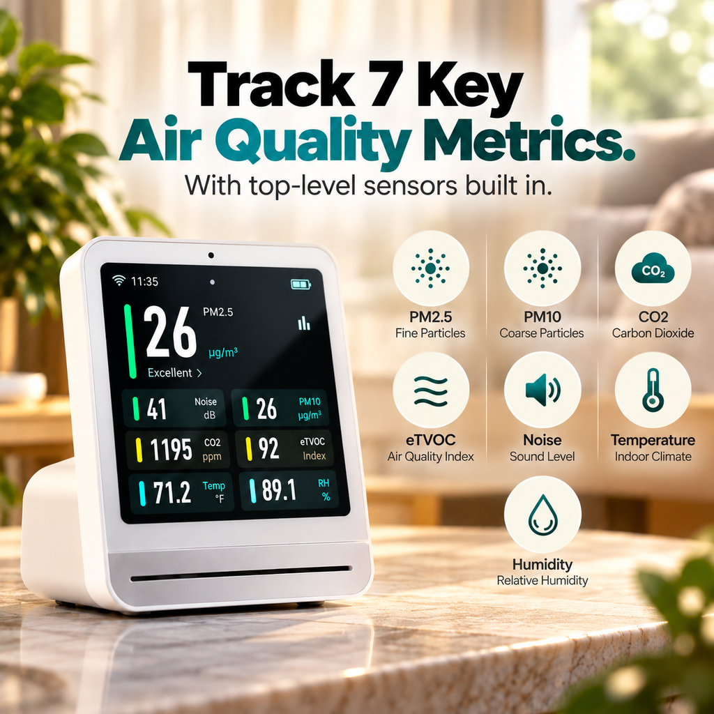 Qingping™ 7-in-1 Smart Indoor Air Quality Monitor