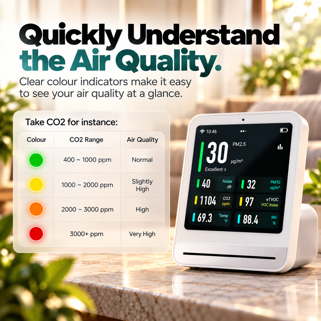 Qingping™ 7-in-1 Smart Indoor Air Quality Monitor