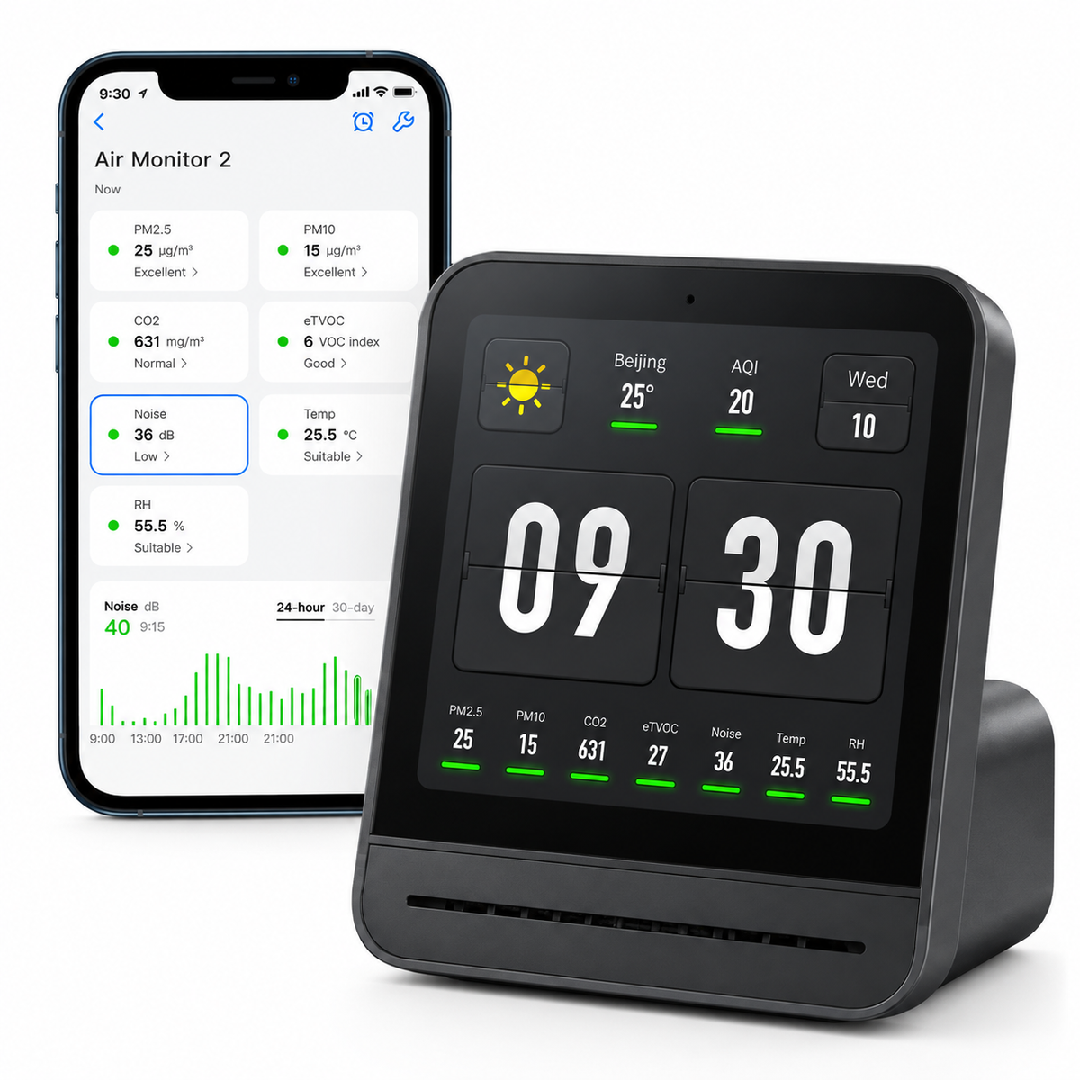 Qingping™ 7-in-1 Smart Indoor Air Quality Monitor