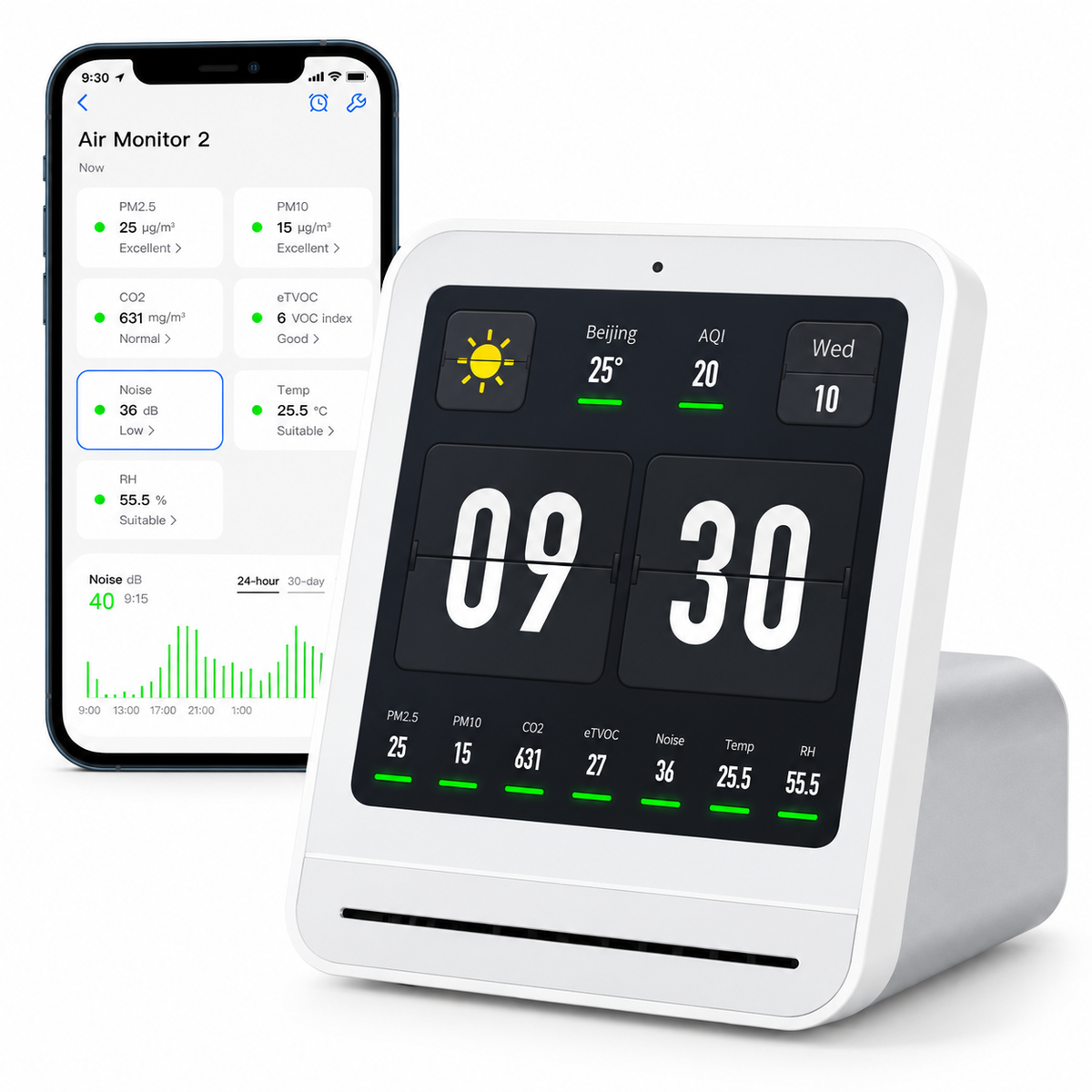 Qingping™ 7-in-1 Smart Indoor Air Quality Monitor