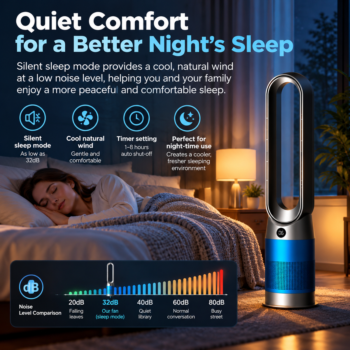 AeroHeat™ Bladeless Tower Fan & Heater