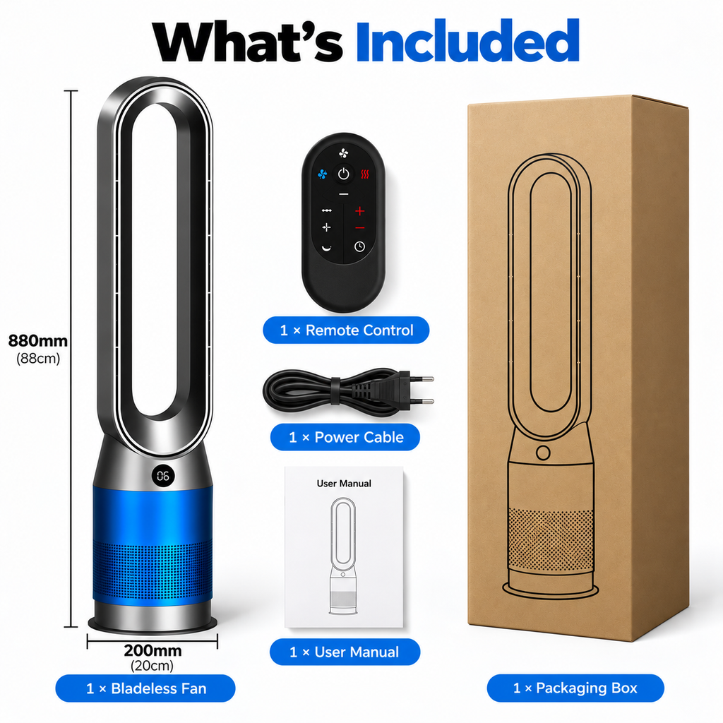 AeroHeat™ Bladeless Tower Fan & Heater