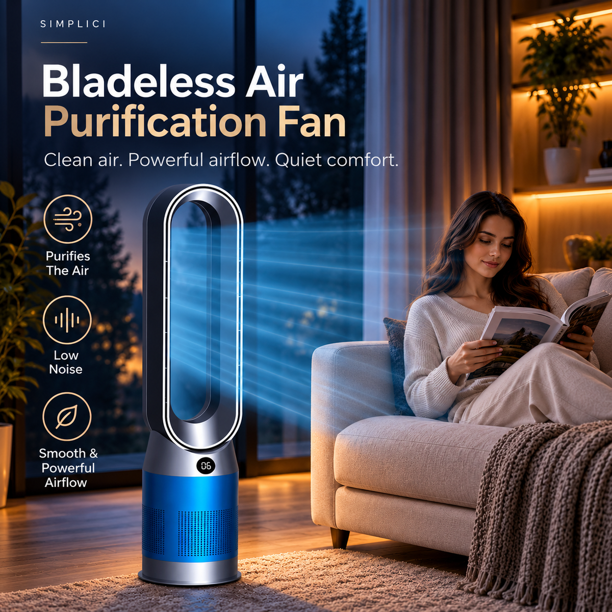 AeroHeat™ Bladeless Tower Fan & Heater