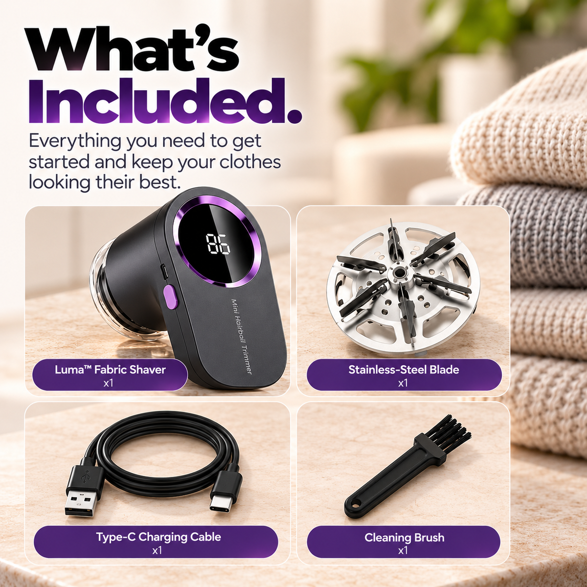 Luma™ Smart Fabric Shaver & Lint Remover