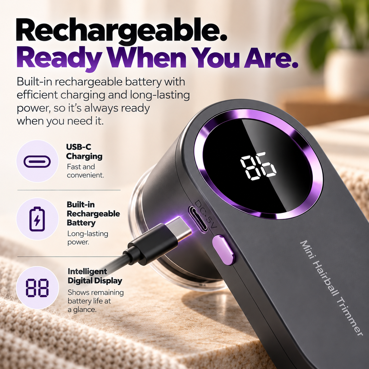 Luma™ Smart Fabric Shaver & Lint Remover