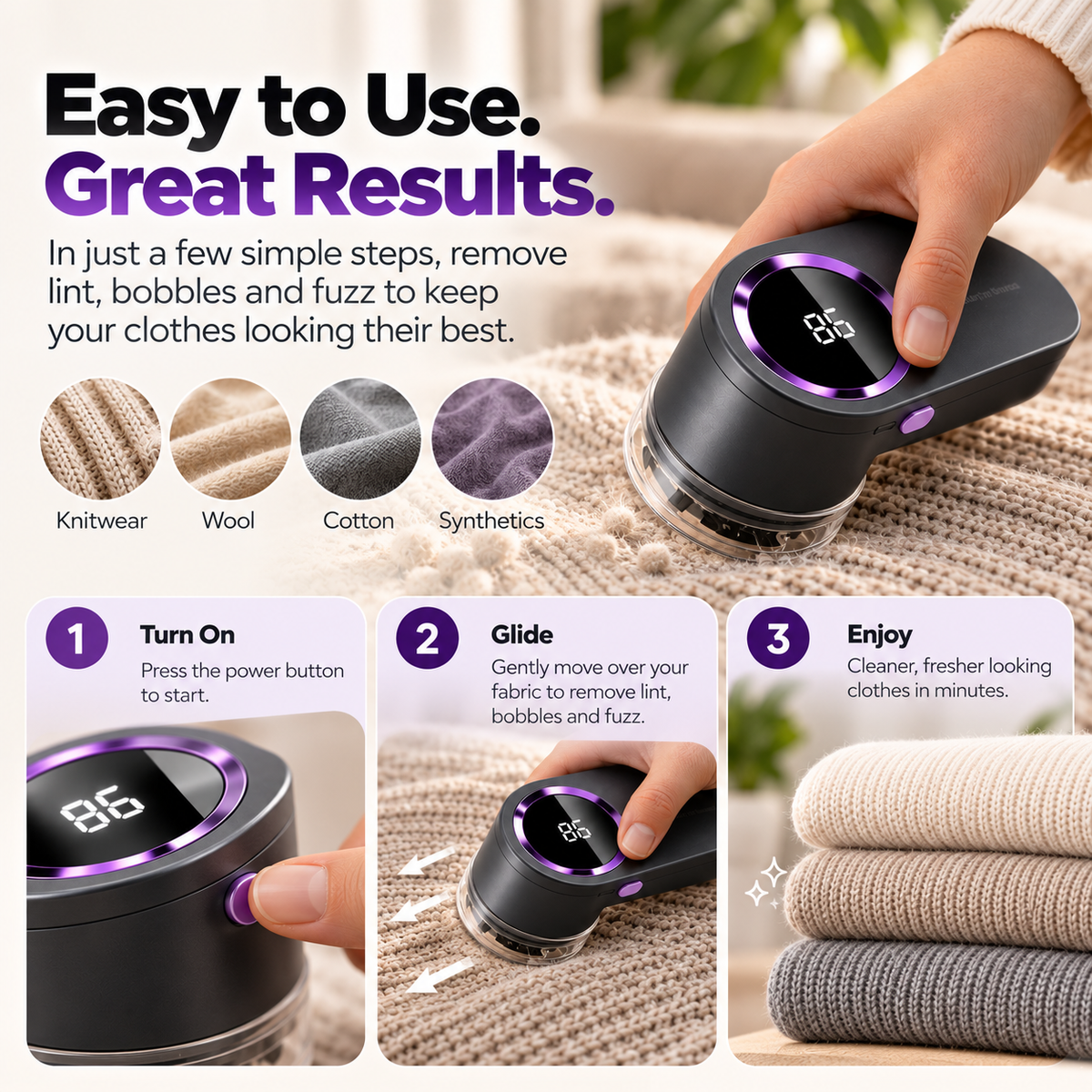 Luma™ Smart Fabric Shaver & Lint Remover