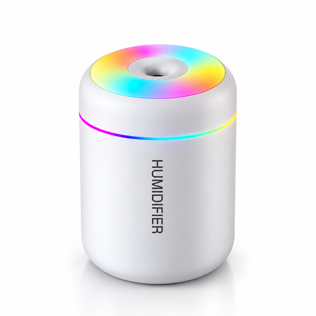 AuraMist™ Mini Humidifier – Portable RGB Ultrasonic Air Humidifier